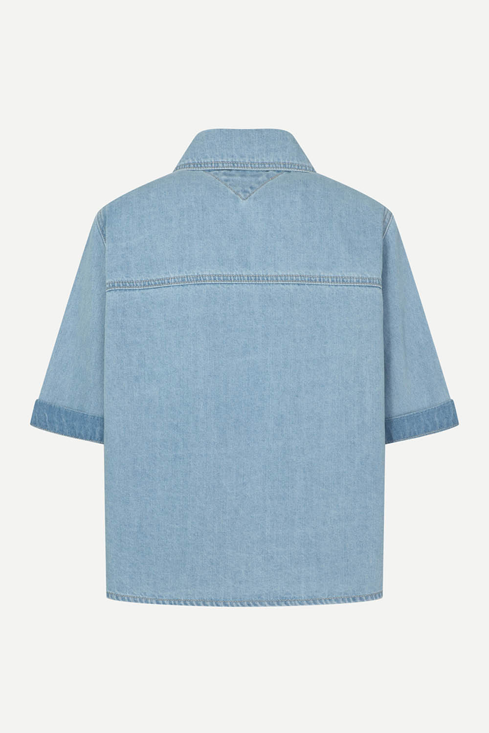 [캐리스노트] 크롭 반소매 데님 자켓 라이트 블루