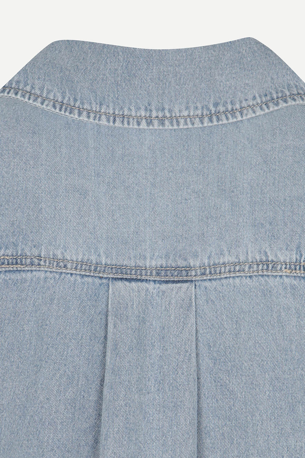 [캐리스노트] 반오픈 롱기장 데님 원피스 라이트 블루