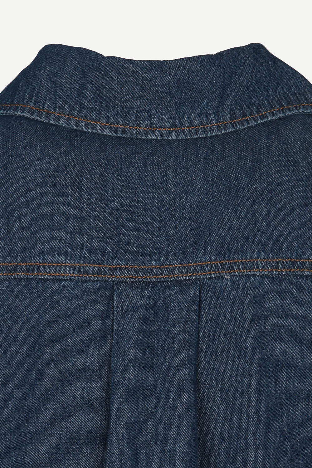 [캐리스노트] 반오픈 롱기장 데님 원피스 네이비