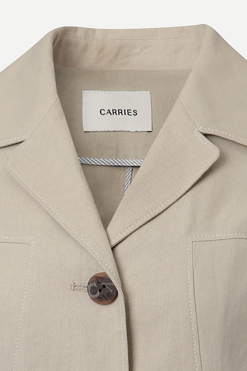 [캐리스노트] 쓰리버튼 싱글 자켓 라이트 카키