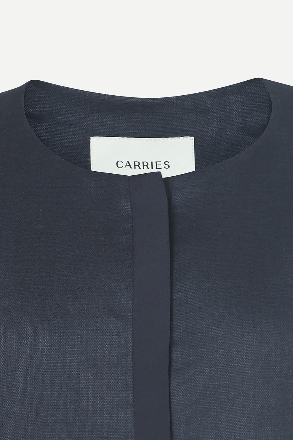 [캐리스노트] 가슴 절개 포인트 린넨 자켓 네이비