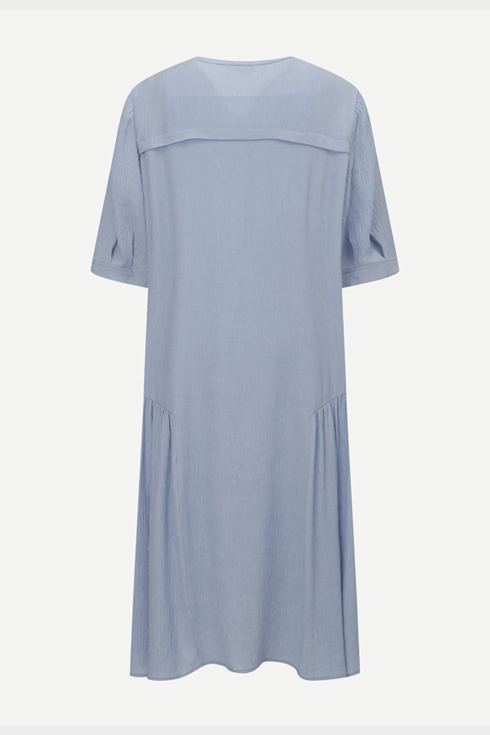 [캐리스노트] 라운드 볼륨 소매 원피스 스카이 블루