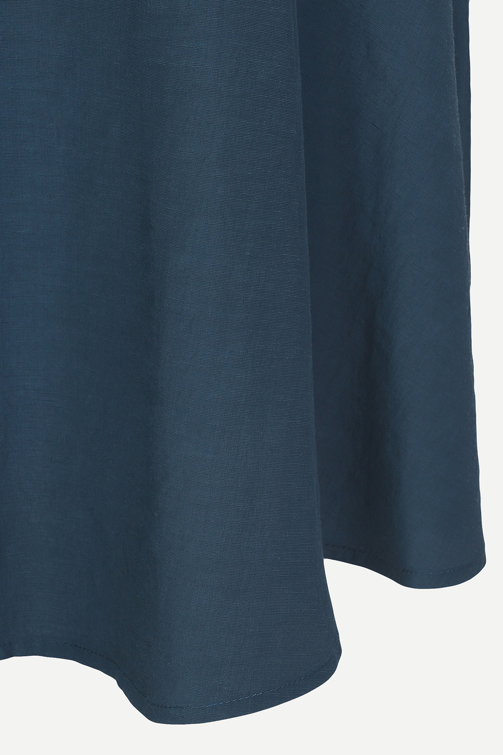 [캐리스노트] 턴 업 소매 플레어 롱 원피스 터키즈 블루