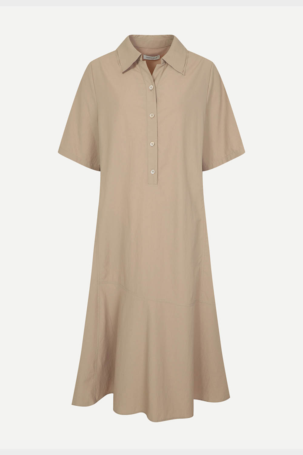 [공식몰] 오픈 셔츠카라 A라인 원피스