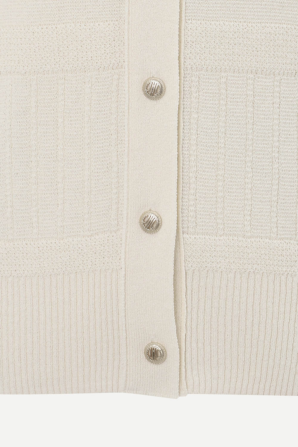 [캐리스노트] 포인트 단추 짜임 가디건 아이보리
