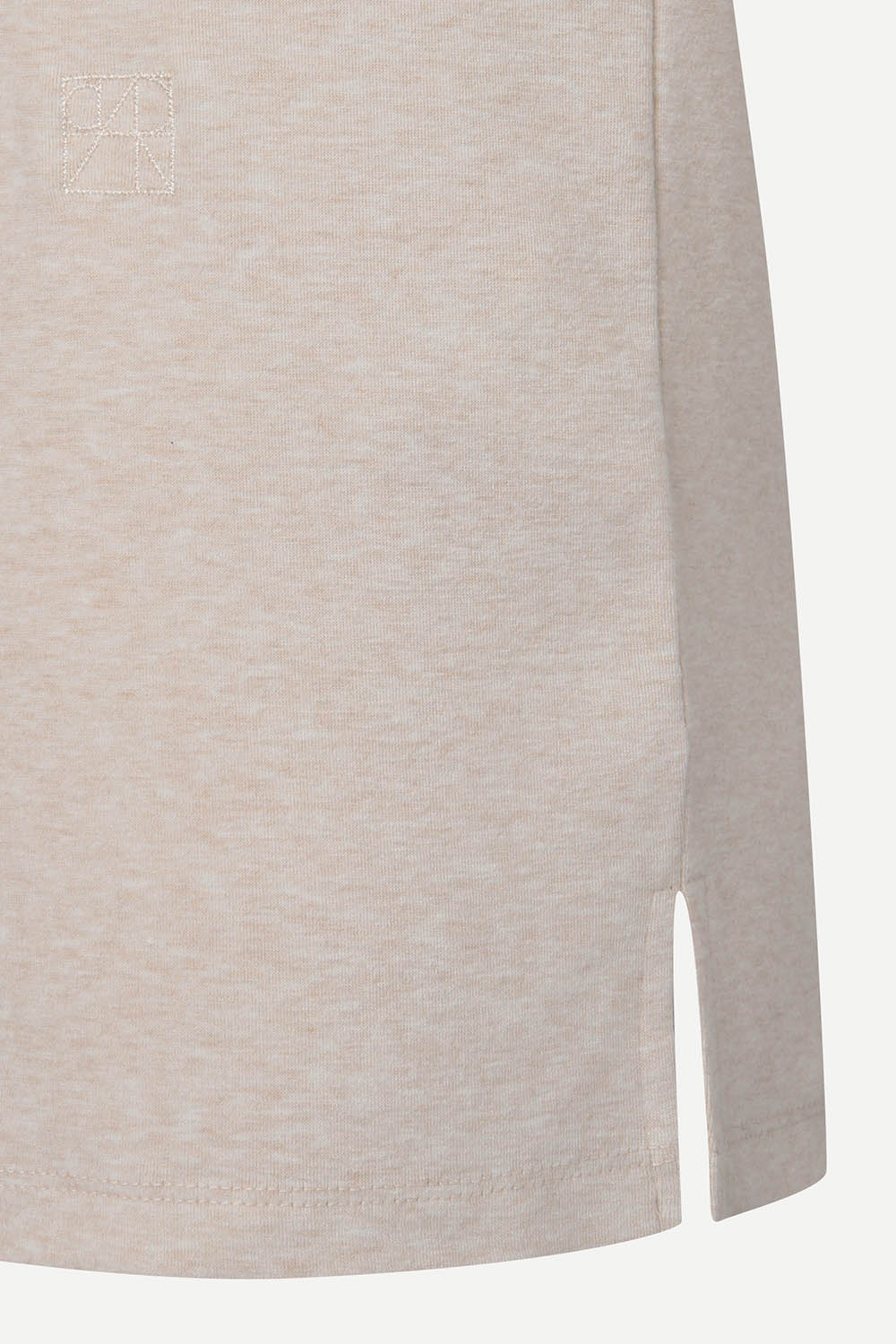 [캐리스노트] 심플 라운드 긴팔 티셔츠 라이트베이지