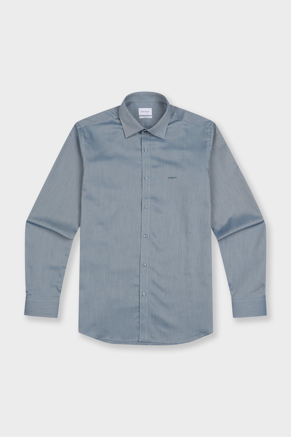 [공식몰] 이지케어 도비 패턴 슬림핏 셔츠 그린