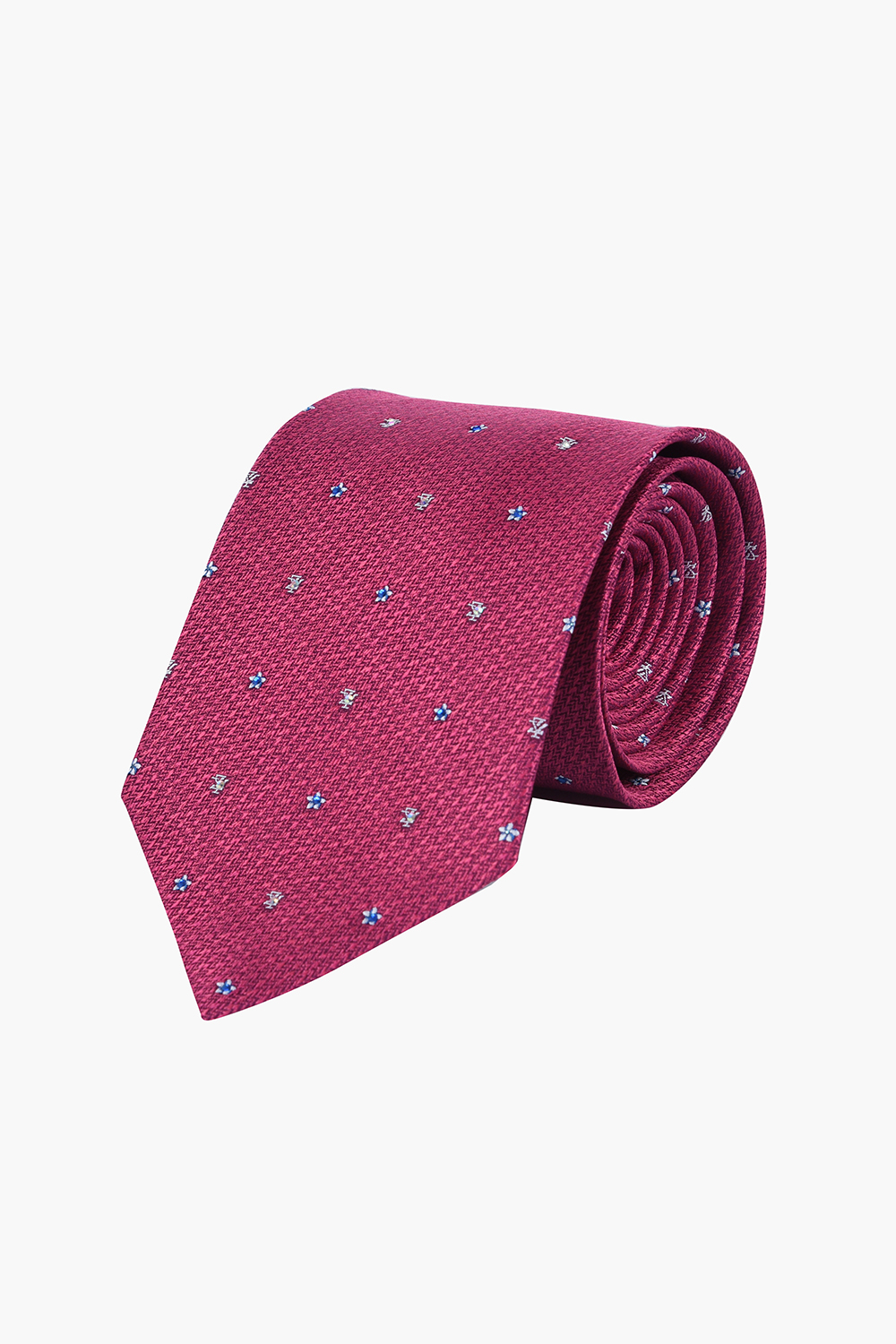 [예작] 플라워 로고 일반폭 실크 넥타이 핑크