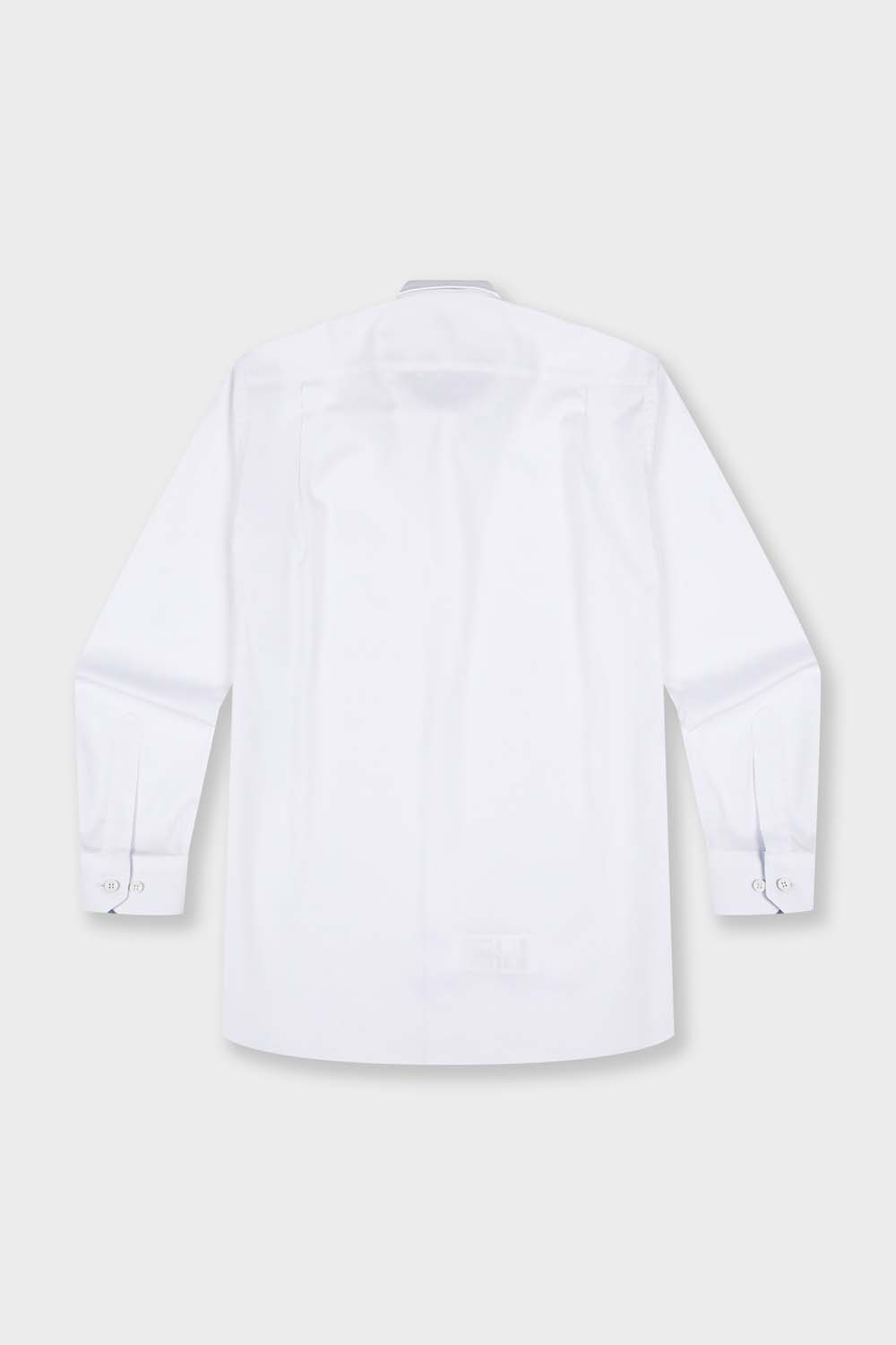 [공식몰] 도비 배색 일반핏 시그니처 자수 셔츠 블루