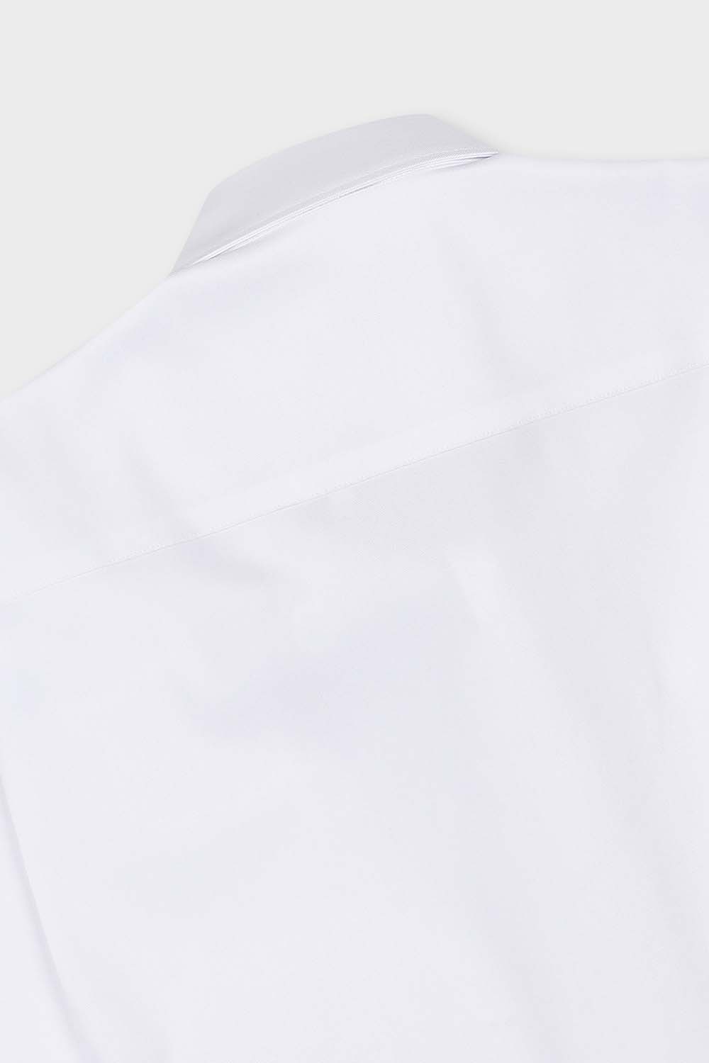 [공식몰] 도비 배색 일반핏 시그니처 자수 셔츠 블루