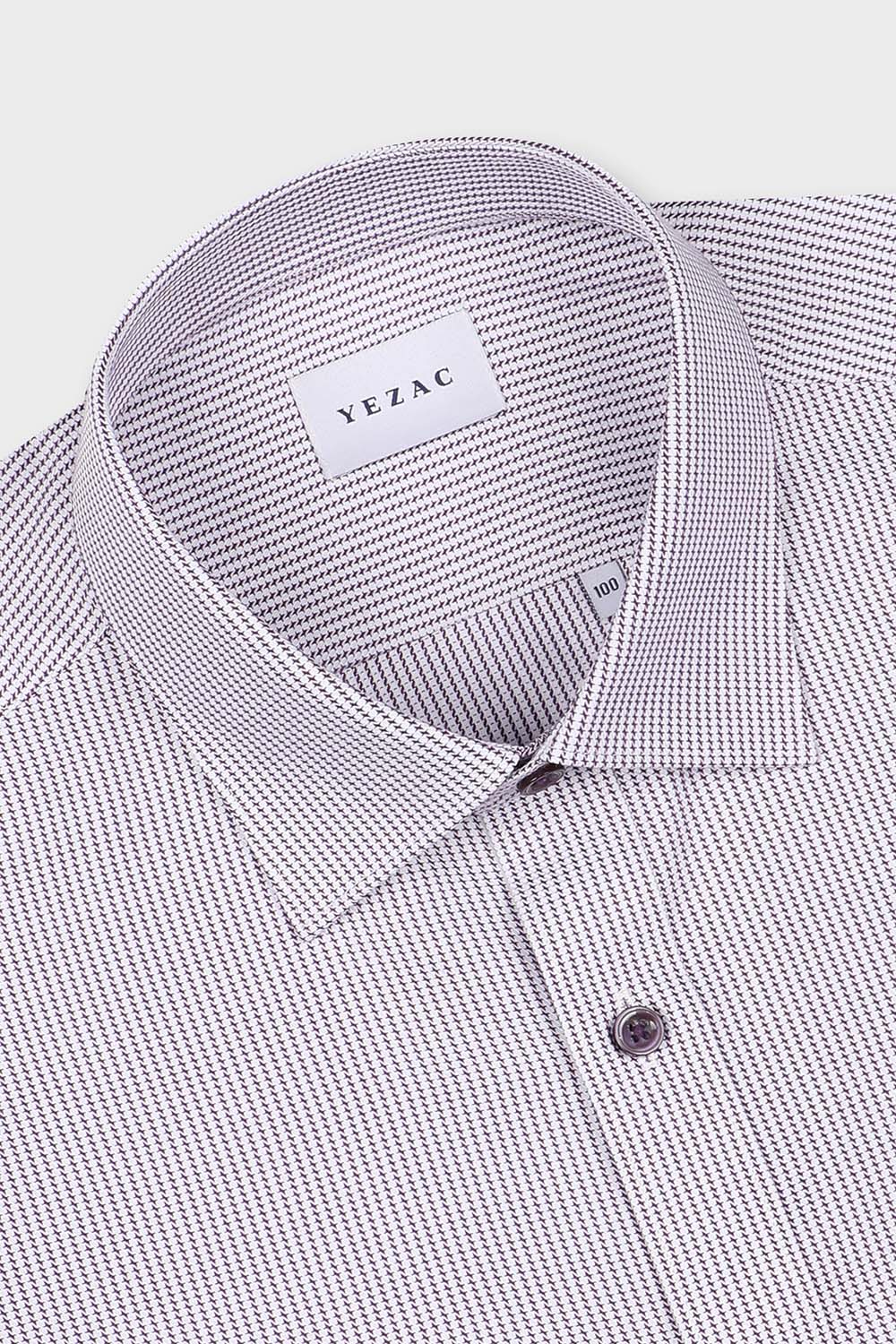 [공식몰] 마이크로 스트레치 일반핏 스트라이프 셔츠 와인