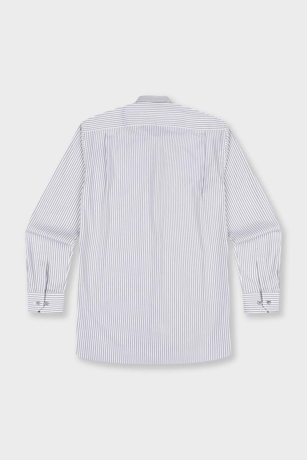 [공식몰] 구김적은 면혼방 스트라이프 일반핏 셔츠 그레이