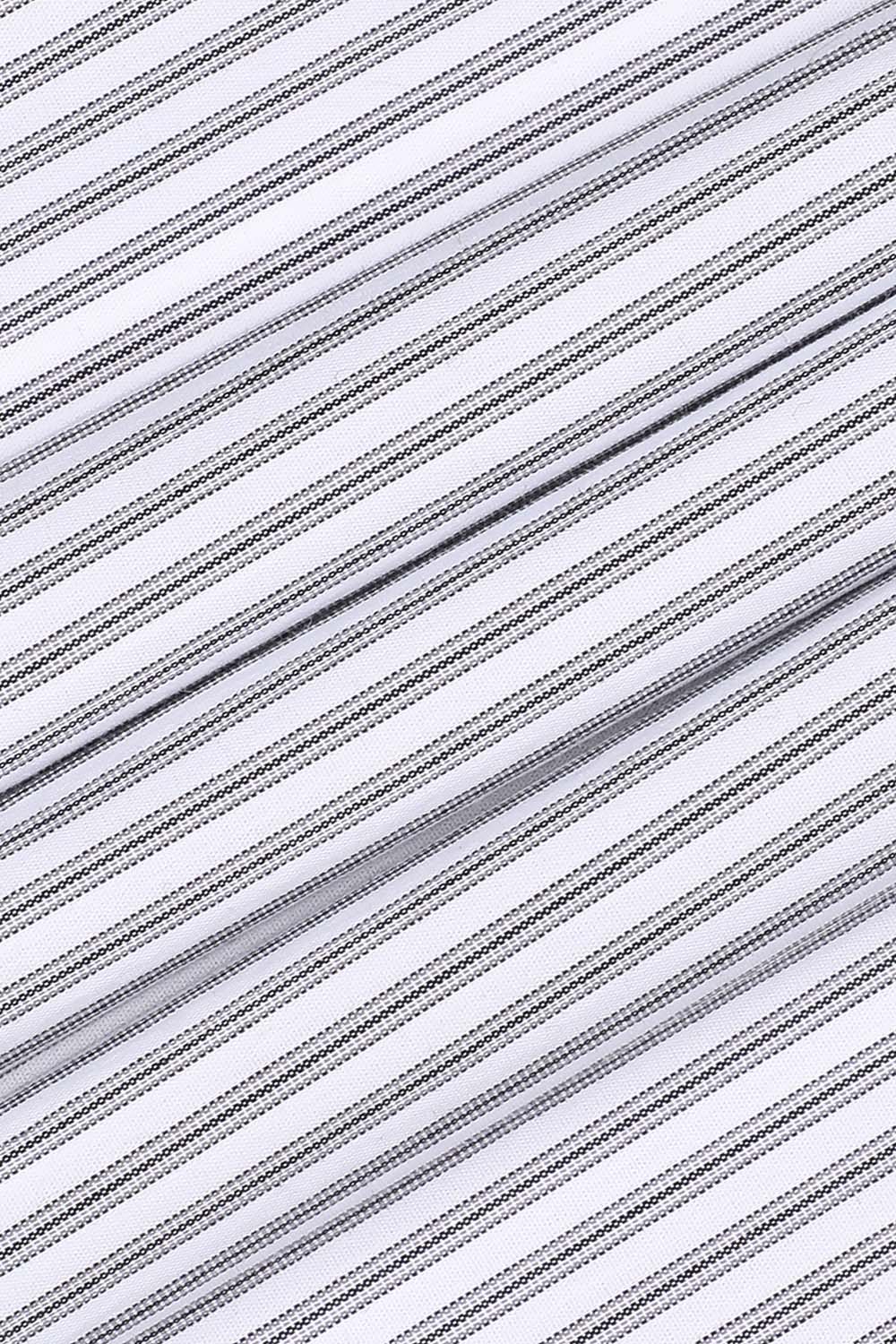 [공식몰] 구김적은 면혼방 스트라이프 일반핏 셔츠 그레이