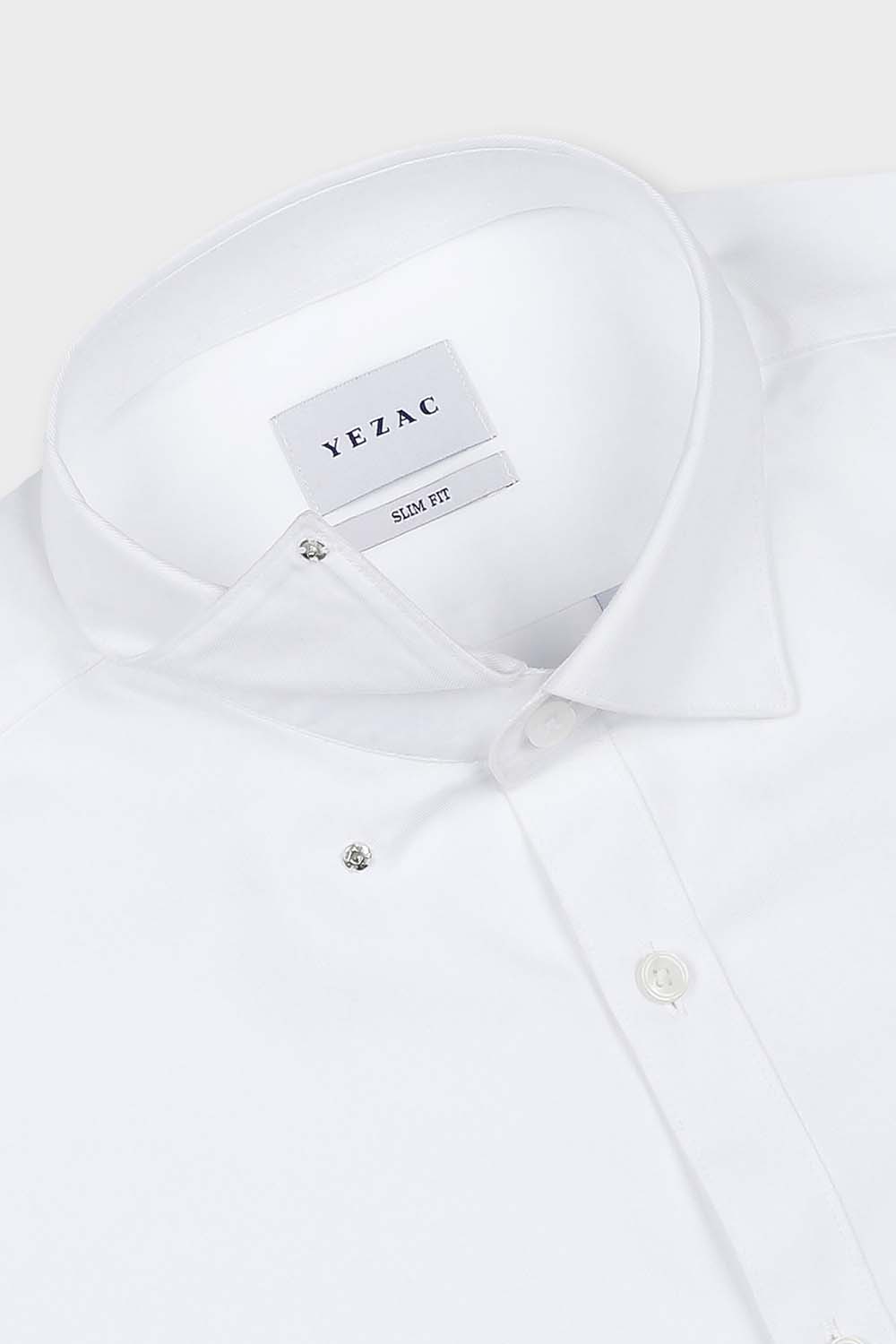 [공식몰] 구김적은 고밀도 자수 슬림핏 셔츠 화이트