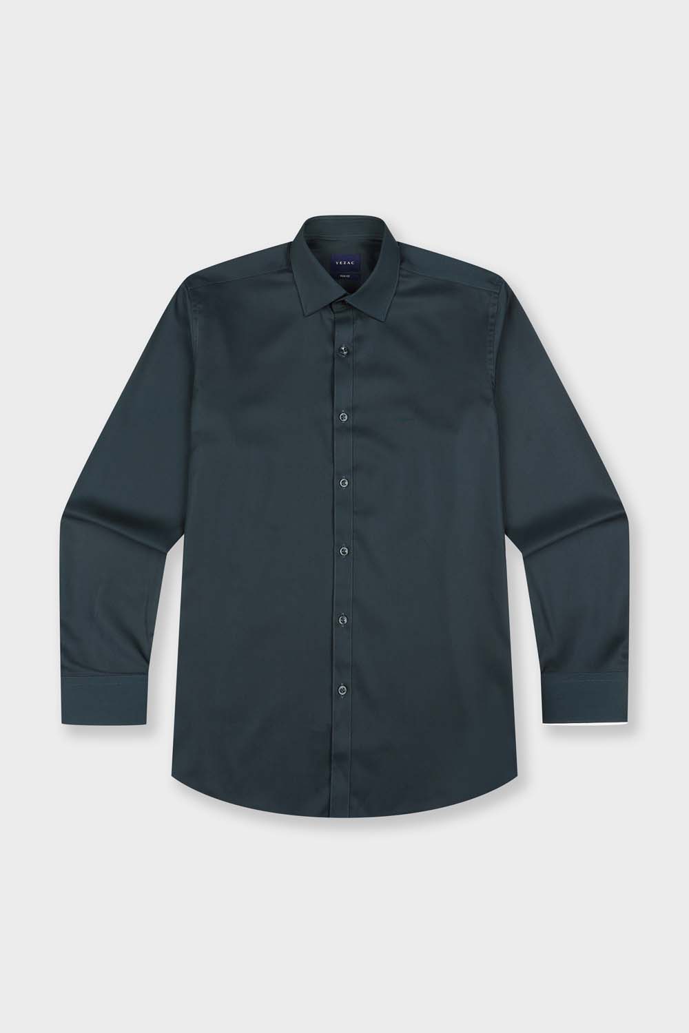 [공식몰] 구김적은 스트레치 와이드 카라 슬림핏 셔츠 그린