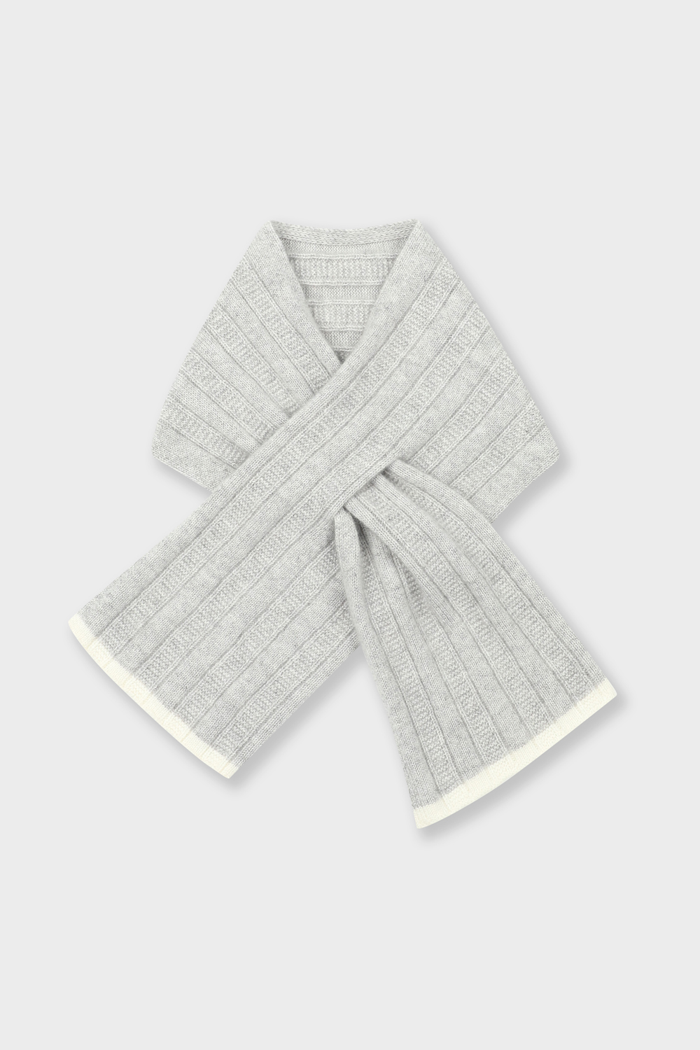 [공식몰] 배색 포인트 심플 머플러 그레이