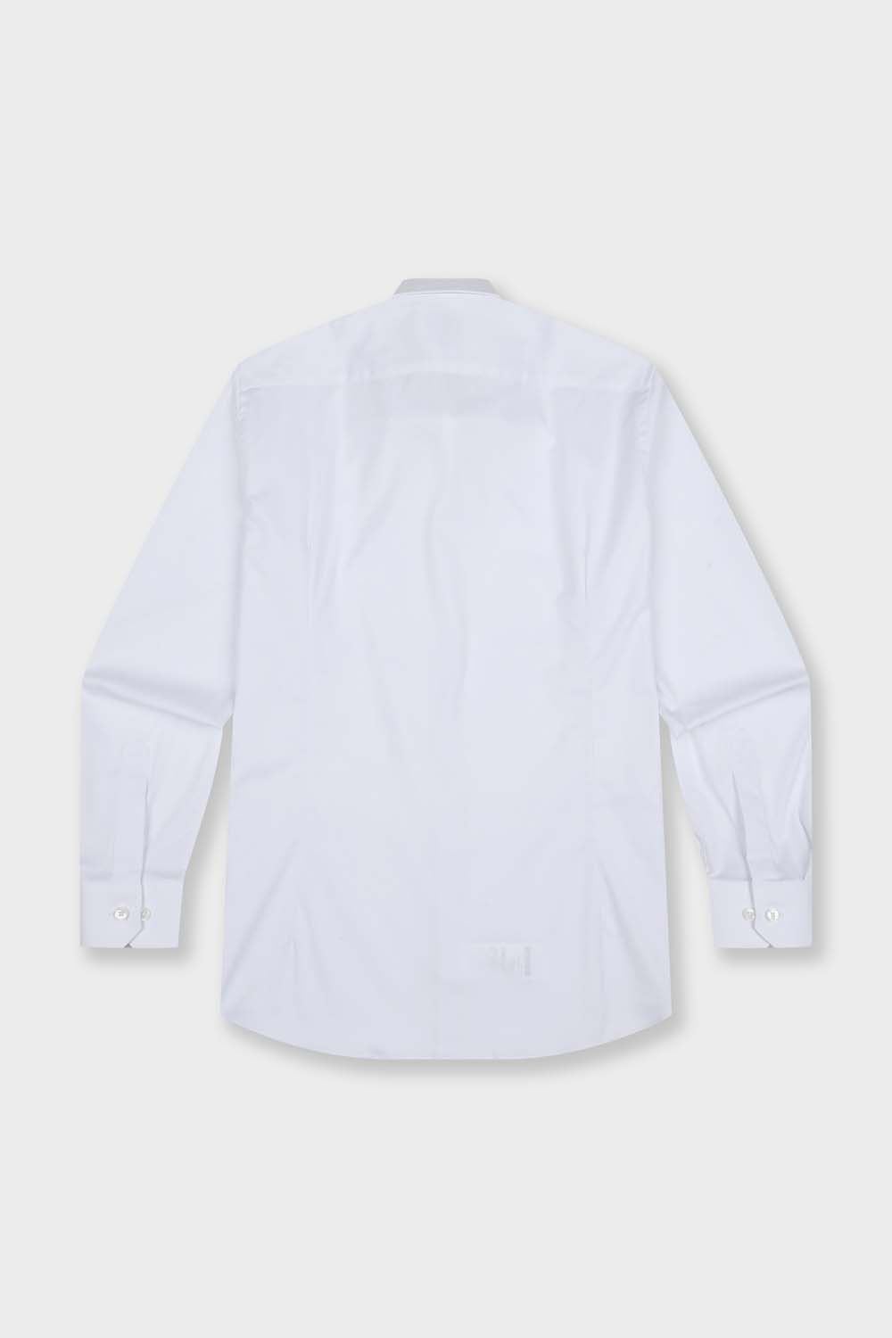 [예작] 솔리드 슬림핏 자개 버튼 스판 셔츠 화이트