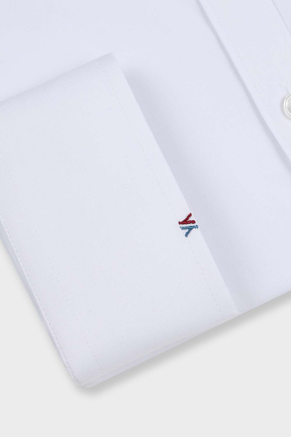 [예작] 솔리드 슬림핏 자개 버튼 스판 셔츠 화이트