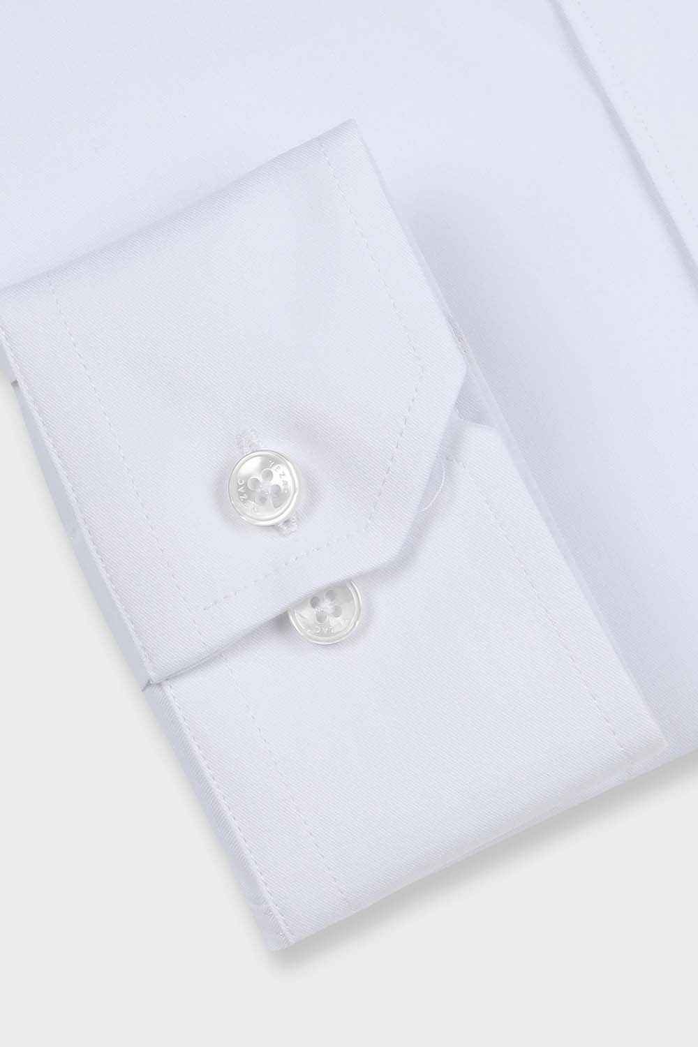 [예작] 솔리드 슬림핏 자개 버튼 스판 셔츠 화이트