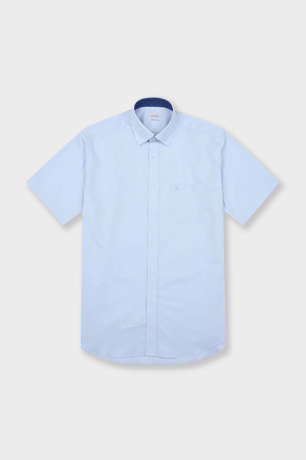 [예작] 모달 스트레치 레귤러핏 솔리드 반팔 셔츠 블루