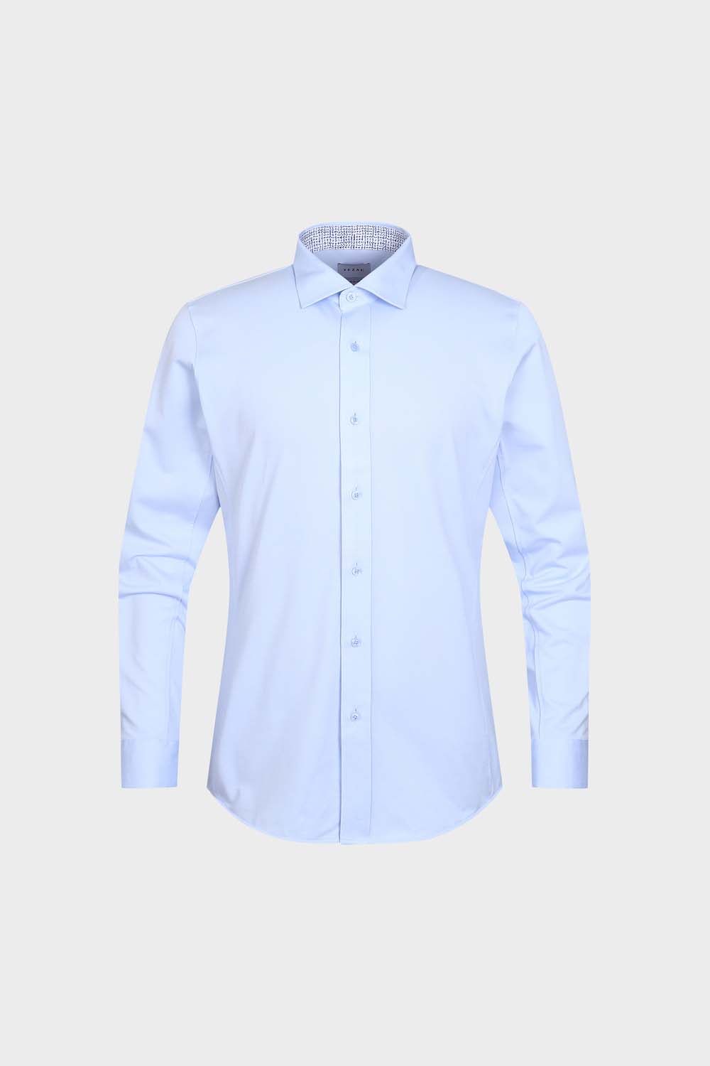 [쇼핑백증정][예작] 면 혼방 블루 솔리드 슬림핏 저지셔츠