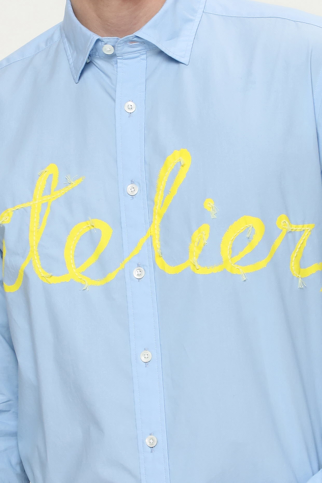[공식몰] ATELIER 가먼트 워싱 코튼 셔츠 블루