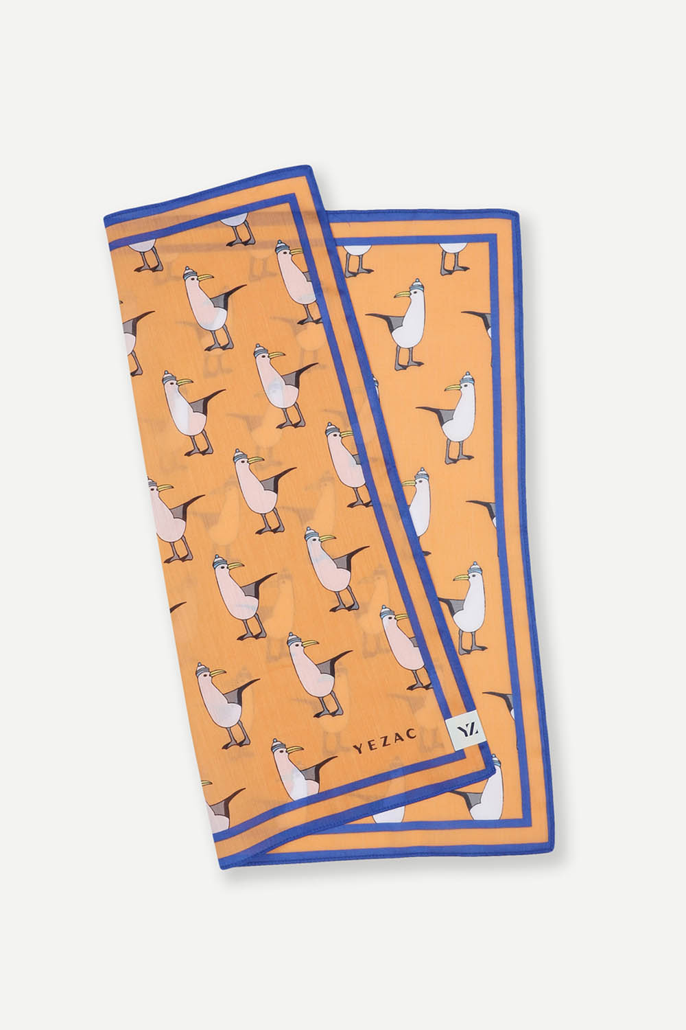 [예작] 갈매기 면100% 손수건 오렌지