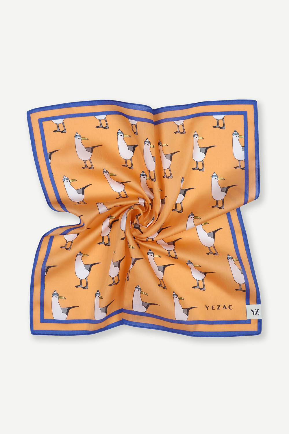 [예작] 갈매기 면100% 손수건 오렌지