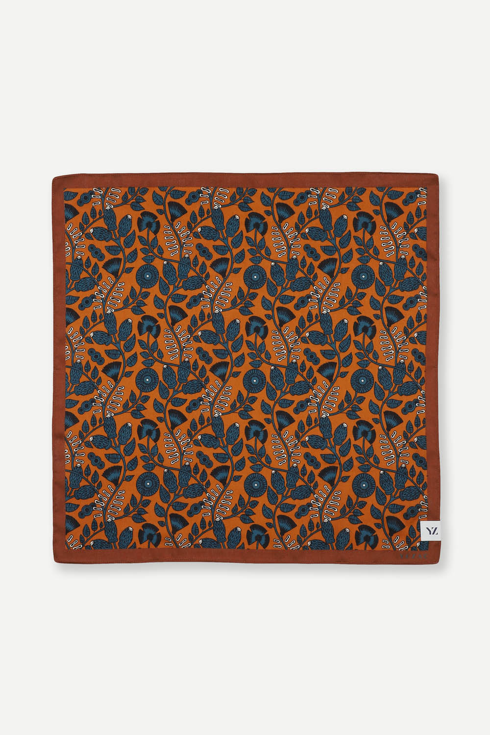 [공식몰] 플라워 면100% 손수건 브라운