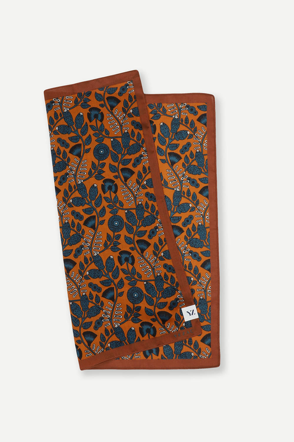 [공식몰] 플라워 면100% 손수건 브라운