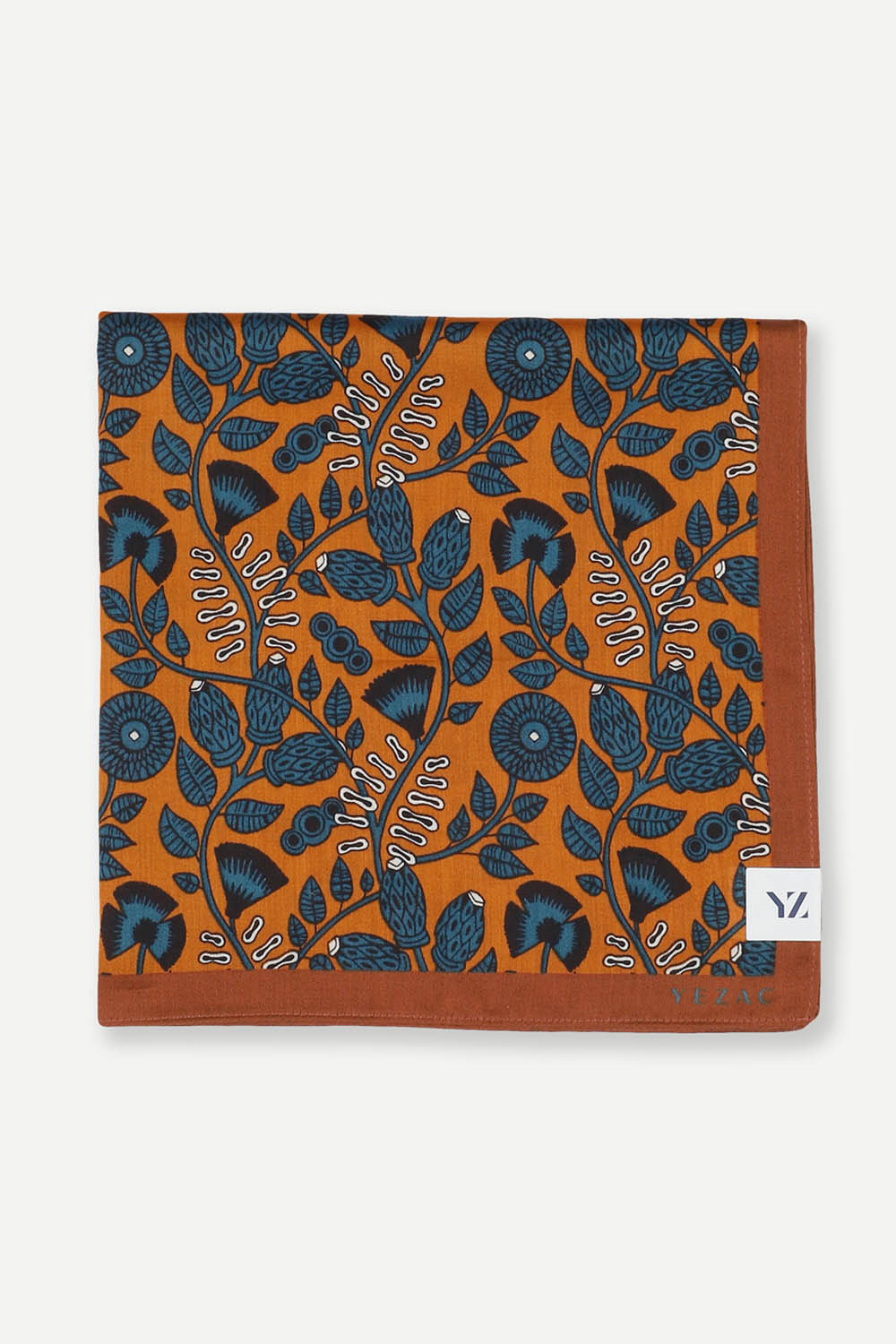 [공식몰] 플라워 면100% 손수건 브라운