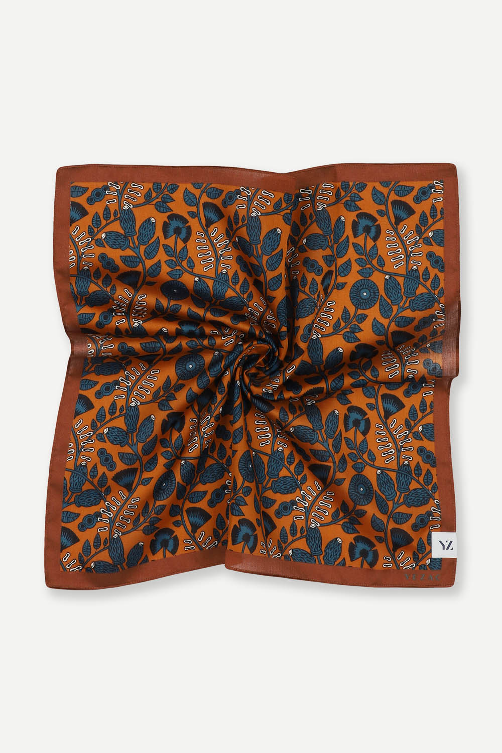 [공식몰] 플라워 면100% 손수건 브라운