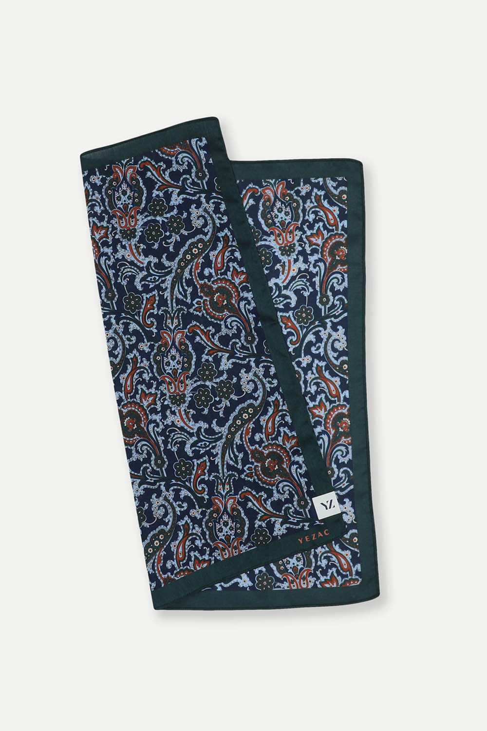 [예작] 페이즐리 면100% 손수건 네이비