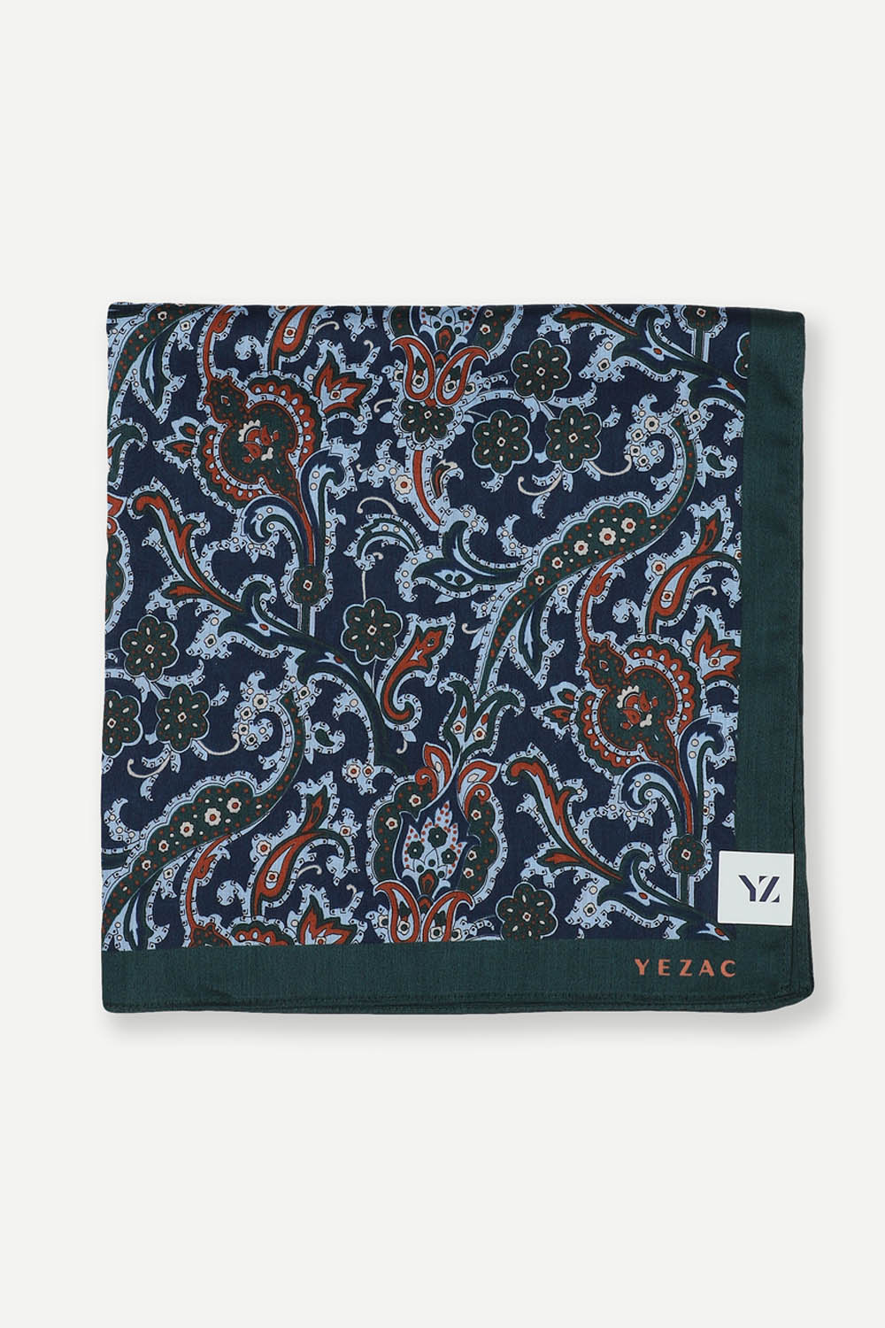 [예작] 페이즐리 면100% 손수건 네이비
