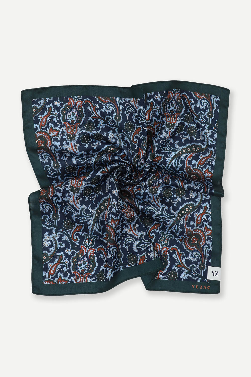 [예작] 페이즐리 면100% 손수건 네이비