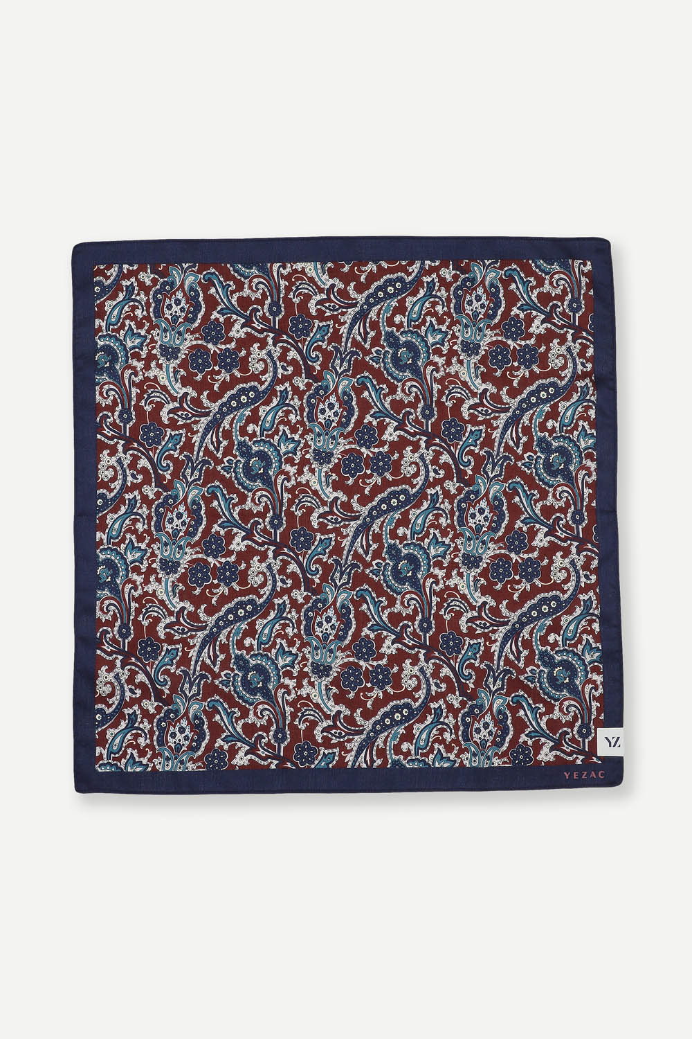 [공식몰] 페이즐리 면100% 손수건 와인