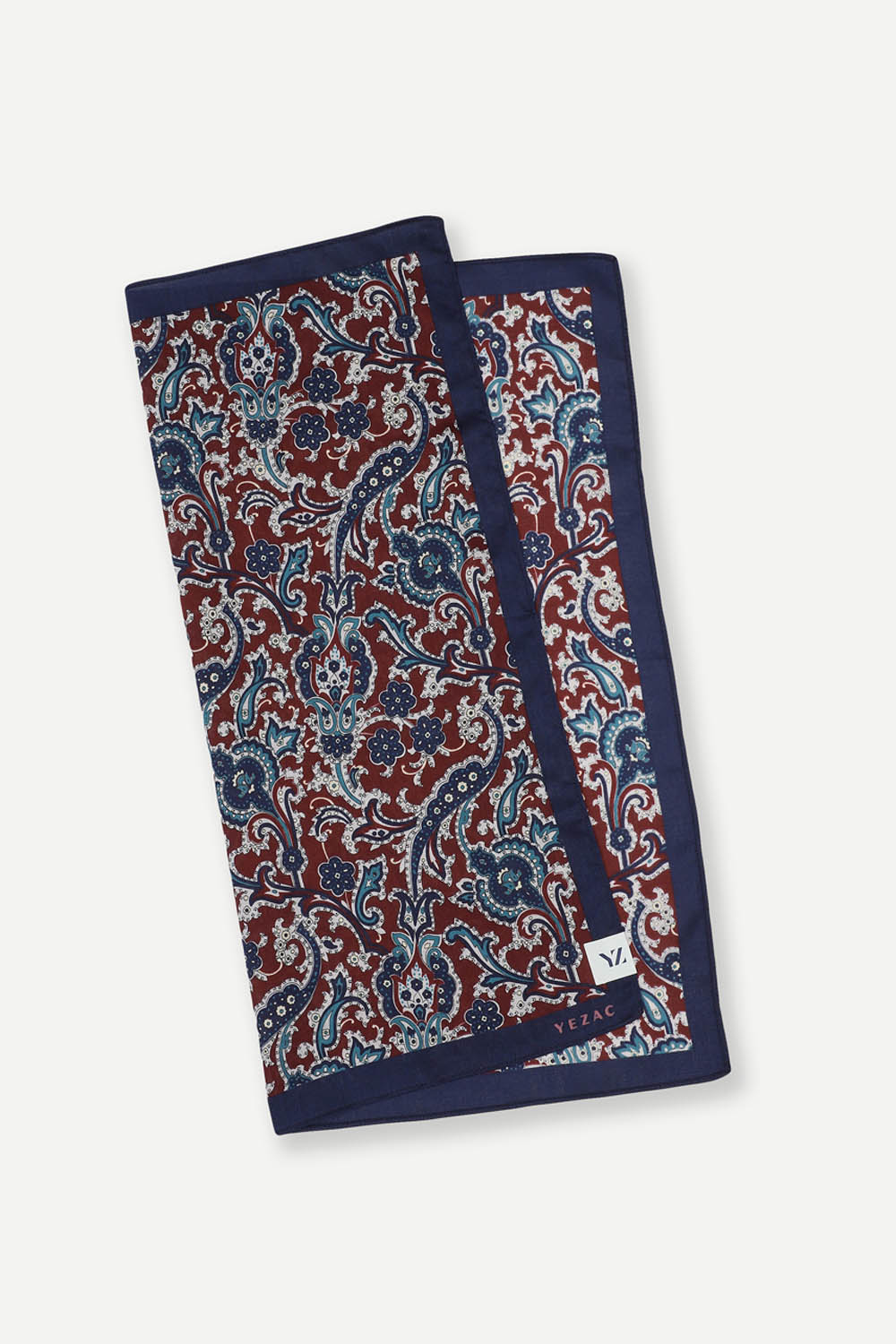 [공식몰] 페이즐리 면100% 손수건 와인